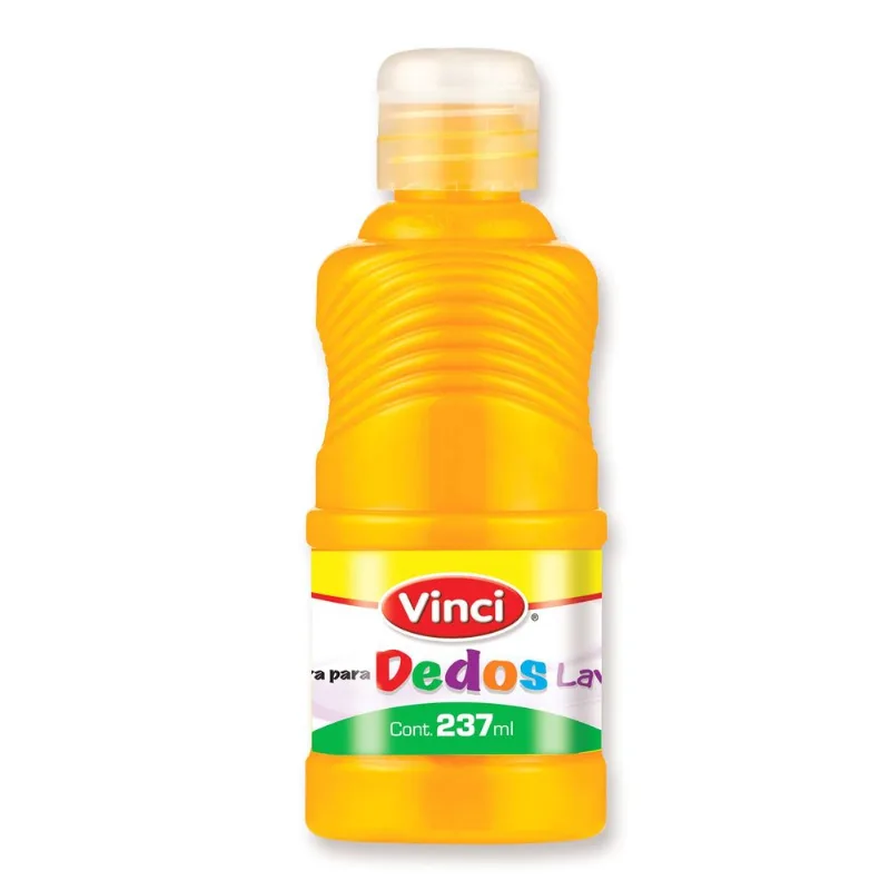 Pintura para Dedos Lavable | Vinci | Amarillo | 237 ml