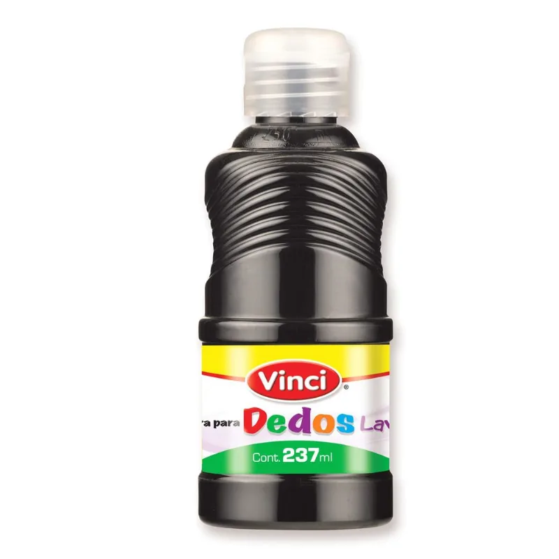 Pintura para Dedos Lavable | Vinci | Negro | 237 ml