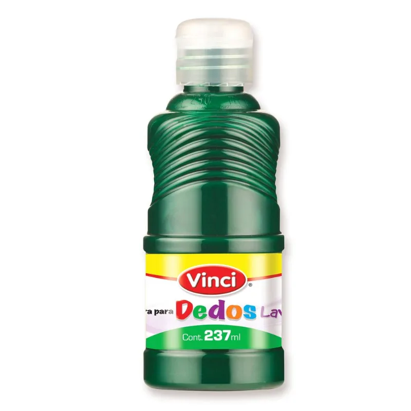 Pintura para Dedos Lavable | Vinci | Verde | 237 ml