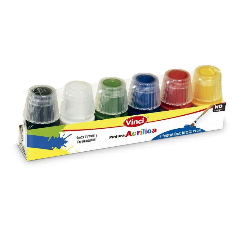 Set de Pinturas Acrílicas | Vinci | 6 Frascos | 25 ml