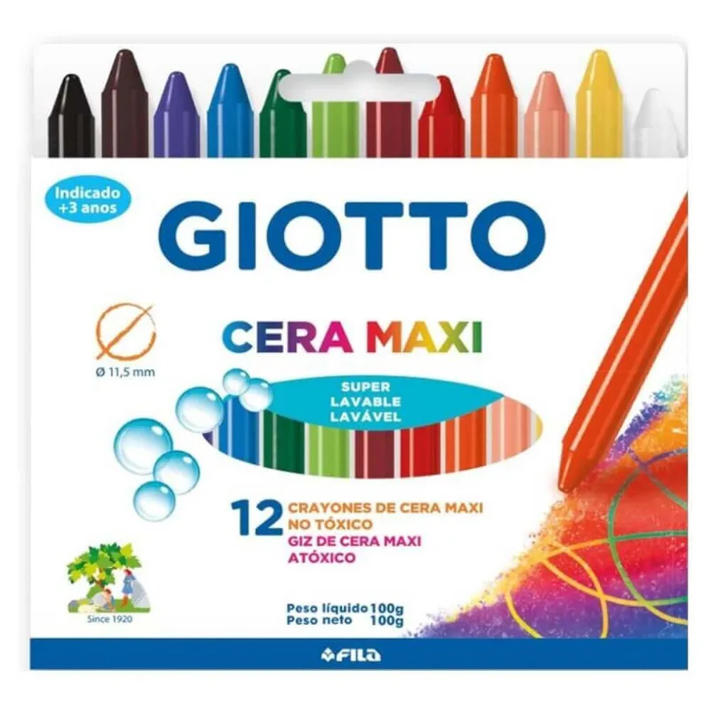 Gizao de Cera Maxi 12 Cores - Giotto