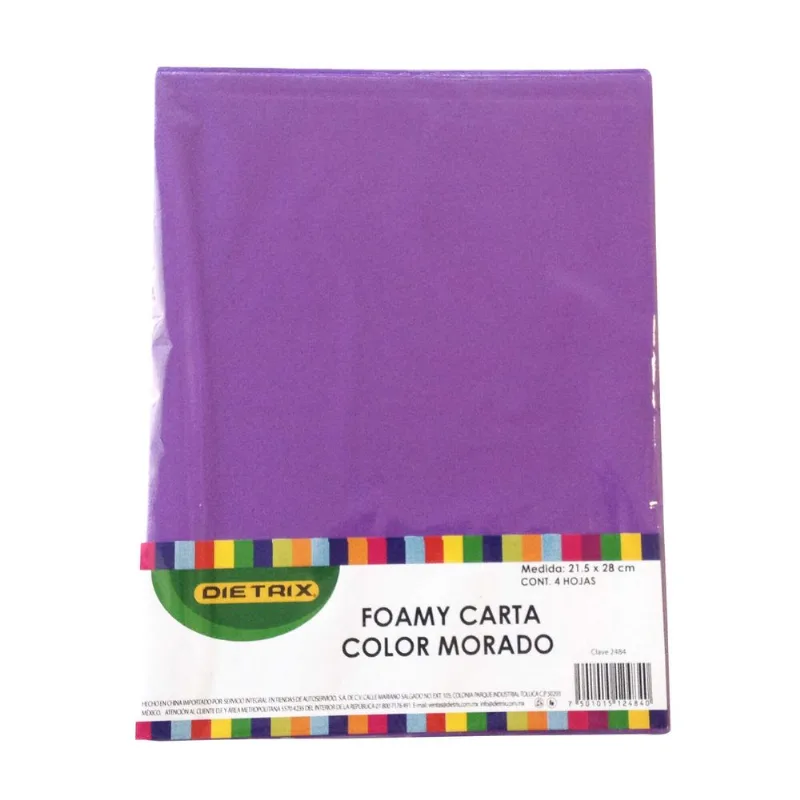 Hojas de Foamy | Dietrix | Carta | Moradas | 4 Piezas