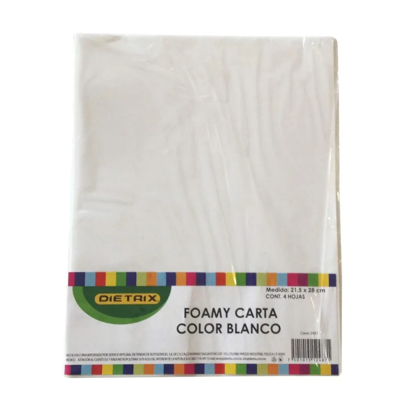 Hojas de Foamy | Dietrix | Carta | Blancas | 4 Piezas