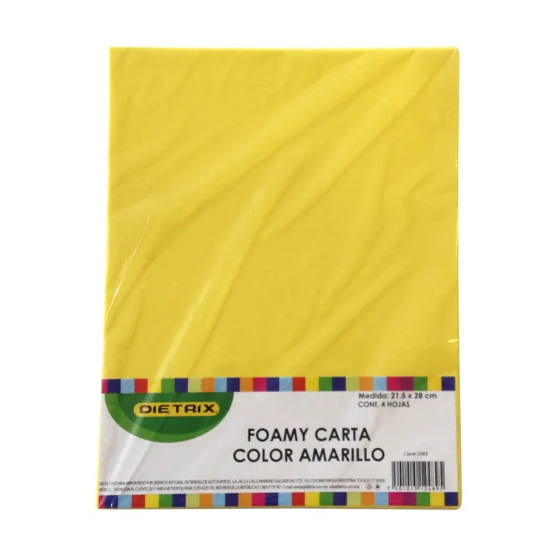 Hojas de Foamy | Dietrix | Carta | Amarillas | 4 Piezas