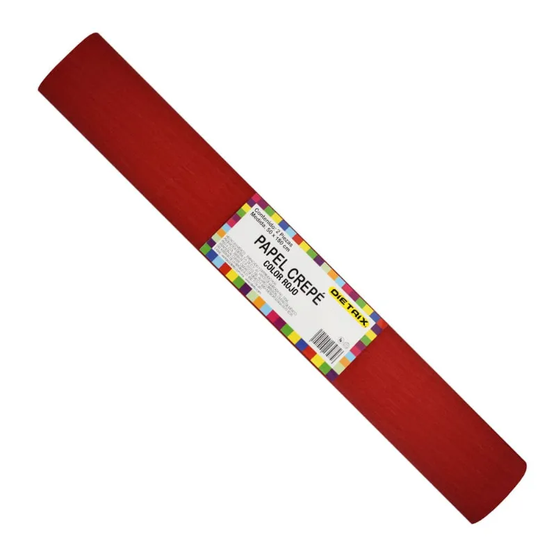 Papel Crepé Dietrix 50x150cm 2 piezas Rojo