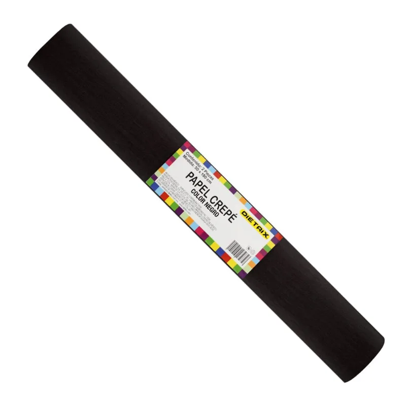 Papel Crepé Dietrix 50x150cm 2 piezas Negro