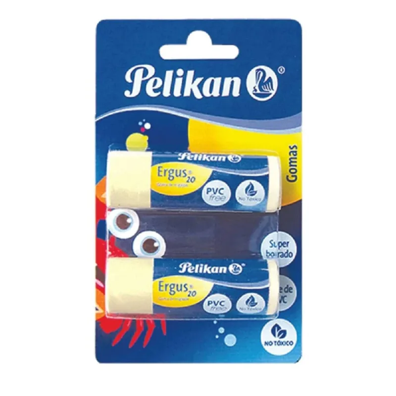 Gomas para Borrar | Pelikan Ergus-20 | Migajón | 2 Piezas