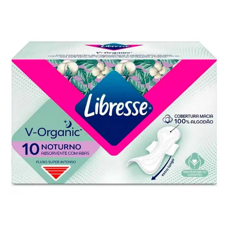 Absorvente Libresse Noturno Regular Noite V Organic 10 Unidades n/a