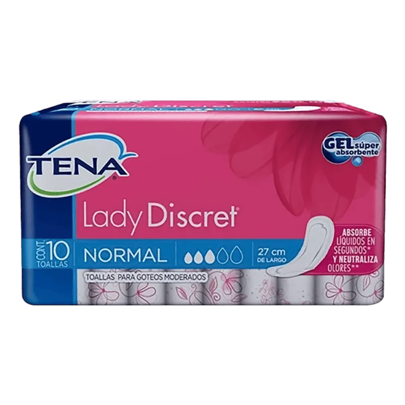 Toalla Femenina Tena Normal|10 Unidades Tena Lady Normal 10 und