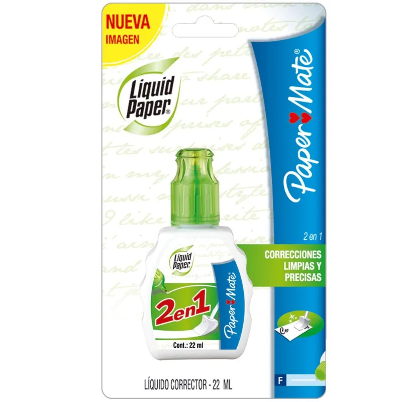 Corrector Líquido | Liquid Paper | 2 en 1 | Tipo Brocha y Tipo Pluma