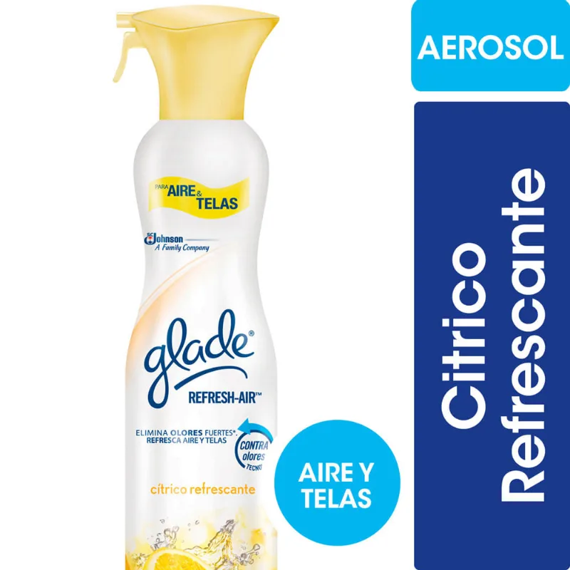 Desodorante De Ambientes Glade Aromatizante Para Telas Y Ambientes Glade Refrsh Air Cítrico Refrescante 275 Ml