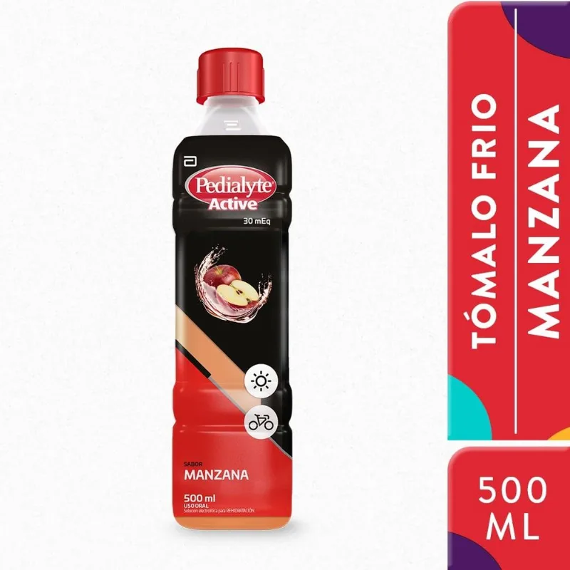 Pedialyte 30 Sabor Manzana Frasco con 500 Ml