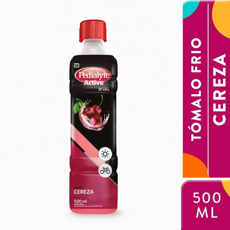 Pedialyte 30 Sabor Cereza con Zinc Frasco con 500 Ml