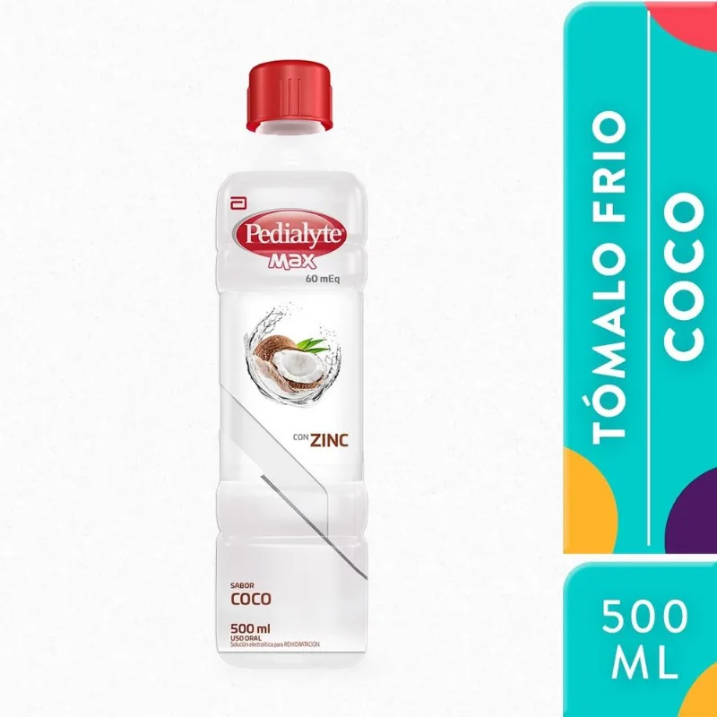 Pedialyte Max 60 Meq con Zinc Frasco con 500 Ml - Coco