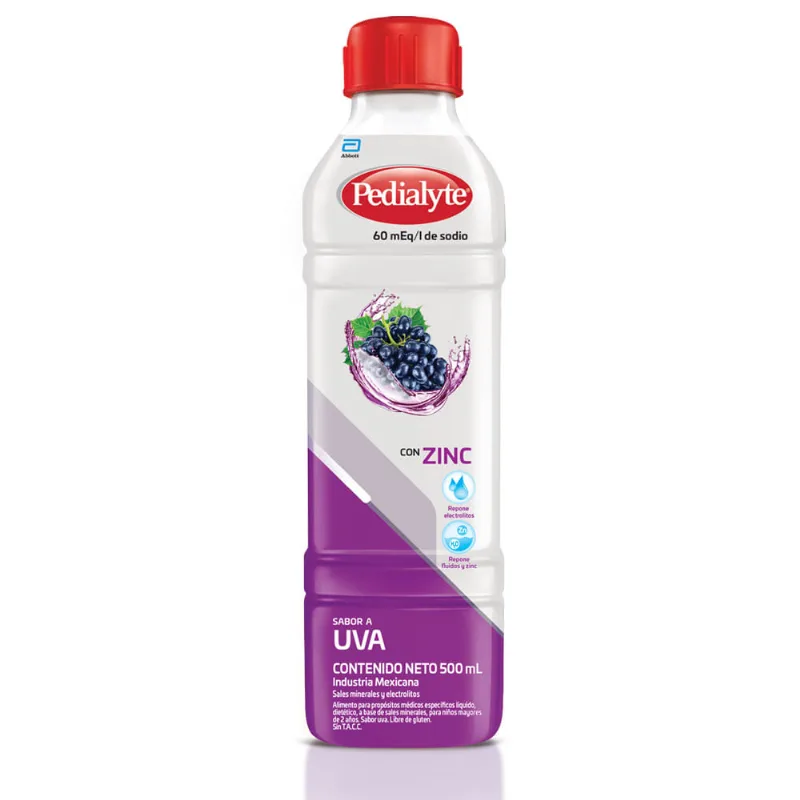 Suplemento Nutricional Rehidratante Pedialyte Sabor Uva +2 Años x 500 ml