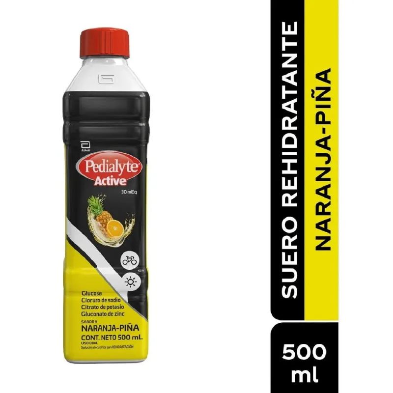 Pedialyte 30 Meq con Zinc Piña Naranja Solución Oral 500 Ml