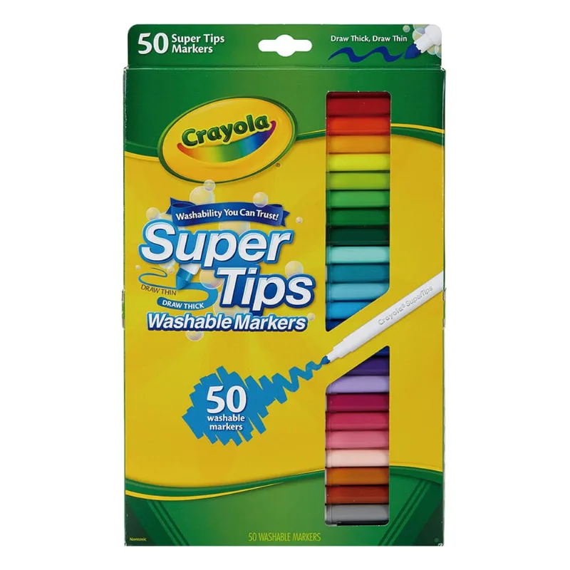 Plumones Delgados | Crayola | Super Tips | Lavables | 50 Piezas