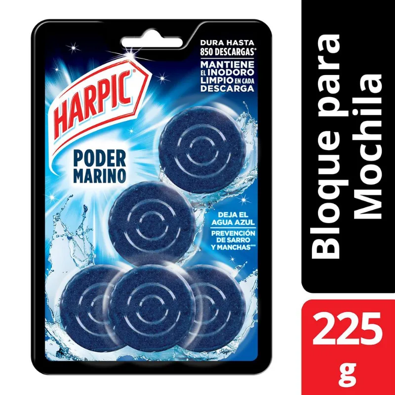 Pastilla Estanque Baño Harpic Inodoro 45 g 5 un.