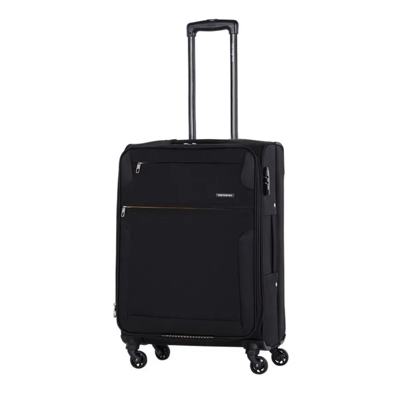 Mala de Viagem Média Samsonite Bahia com Rodas Giro 360° em Poliéster Preto