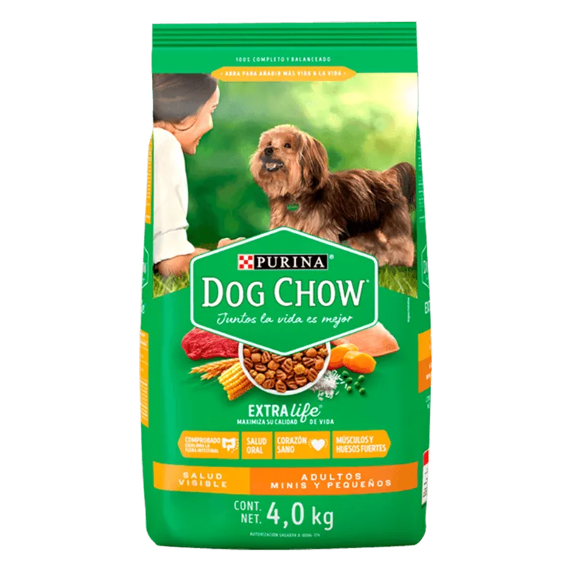 Alimento Perro Adultos Minis|4kg Alimento Perro Adultos Minis y Pequeños Dog Chow 4kg