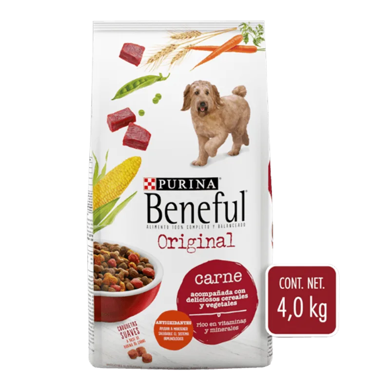 Alimento Perro Adulto Original Carne Purina Beneful|4kg Alimento Perro Adulto Original Carne Purina Beneful 4kg