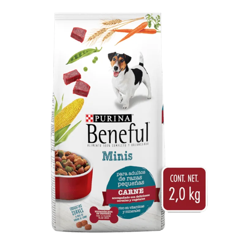 Alimento Perro Adulto Razas Pequeñas Mini Carne Purina Beneful 2kg