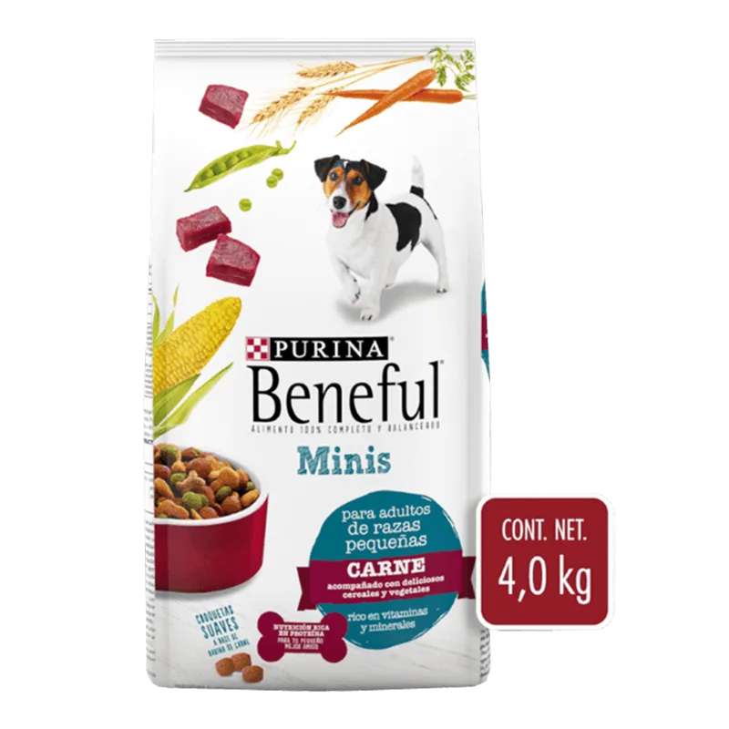 Alimento Perro Adulto Razas Pequeñas Mini Carne Purina Beneful 4kg