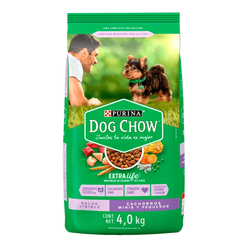 Alimento Perro Cachorro Minis y Pequeños Dog Chow|4kg Alimento Perro Cachorro Minis y Pequeños Dog Chow 4kg