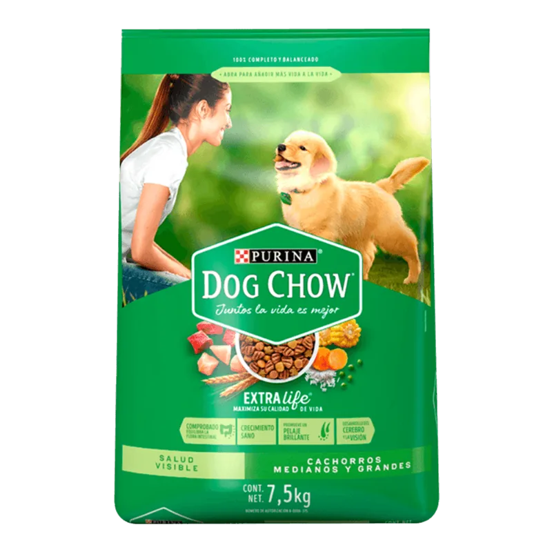 Alimento Perro Cachorro Medianos y Grandes Dog Chow|7.5kg Alimento Perro Cachorro Medianos y Grandes Dog Chow 7.5kg