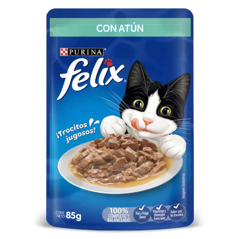 Alimento húmedo para gatos purina sabor atún en salsa x85g Felix