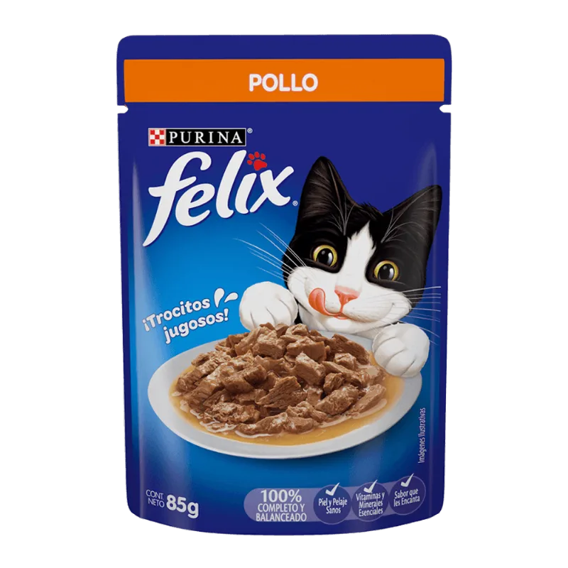 Alimento Gatos Pollo Felix|85g Alimento Gatos Pollo Purina Felix 85g