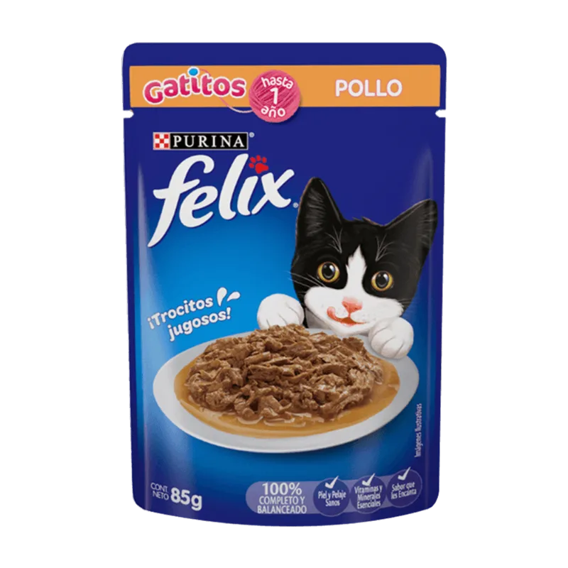 Alimento Gatitos Pollo Felix|85g Alimento Gatitos Pollo Purina Felix 85g