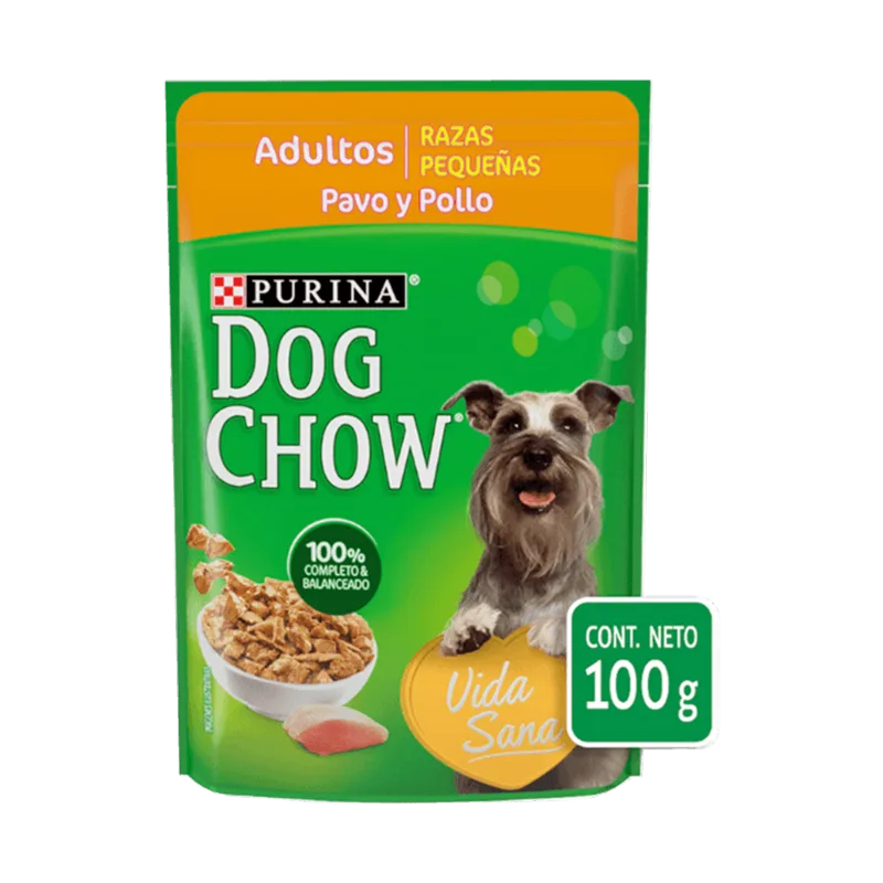 Alimento Perro Raza Pequeña Adulto Pavo y Pollo Dog Chow|100g Alimento Perro Razas Pequeñas Adulto Pavo y Pollo Purina Dog Chow 100g