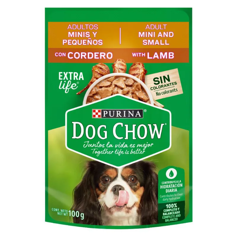 Alimento húmedo para perro mini Y Pequeños cordero x100g Dog Chow