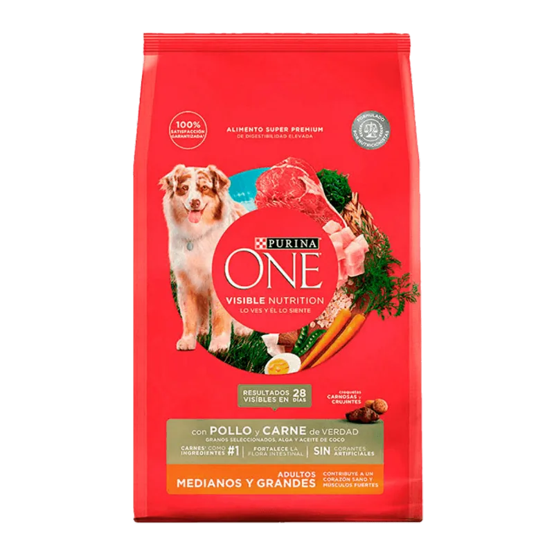 Alimento para Perro Purina One|Adulto Dog Carne Mediano y Grande|2 kg|4.4 lb
