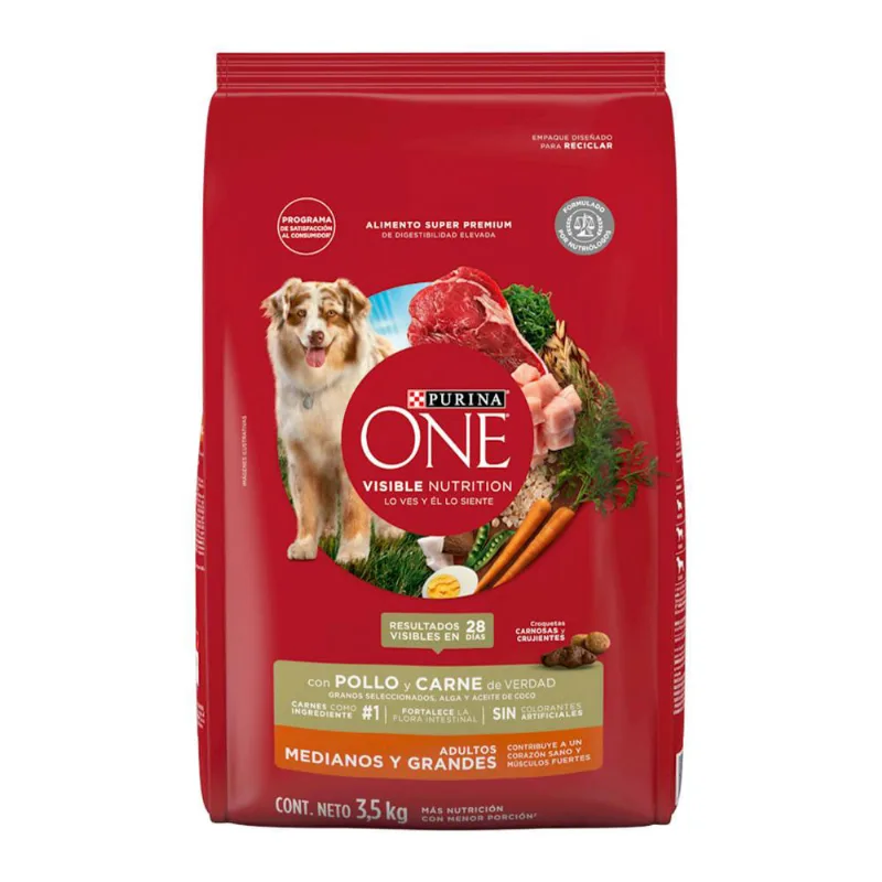 Alimento para perro adulto sabor pollo y carne x3.5kg Purina One