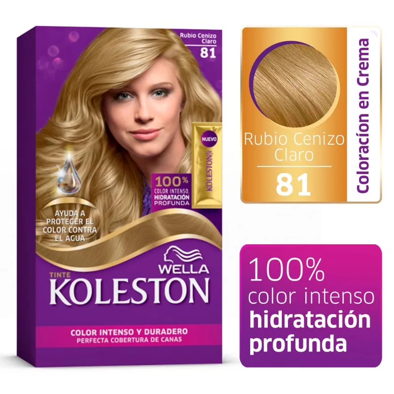 Coloración Koleston Permanente Kit Rubio Claro Ceniza