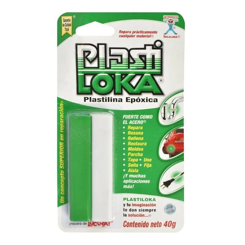 Plastilina Epóxica Verde | PlastiLoka | 40 g | Reparación