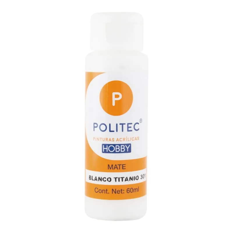 Pintura Acrílica | Politec Hobby Mate | 301 | Blanco de Titanio | 60 ml