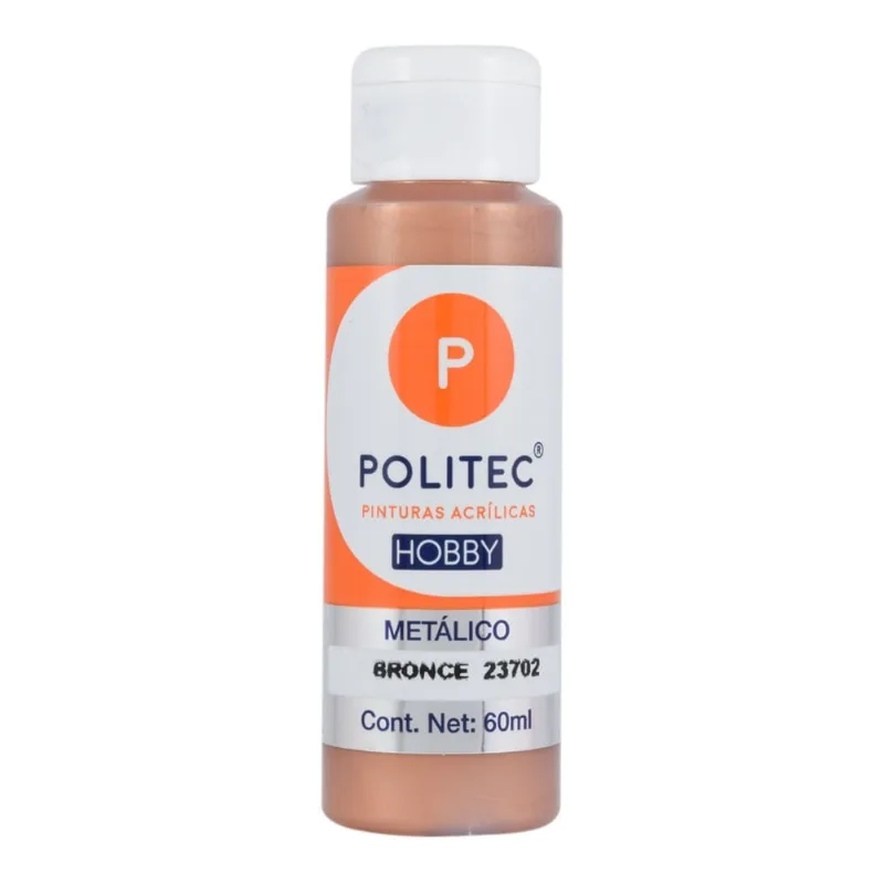 Pintura Acrílica Metálica | Politec Hobby | 702 | Bronce | 60 ml