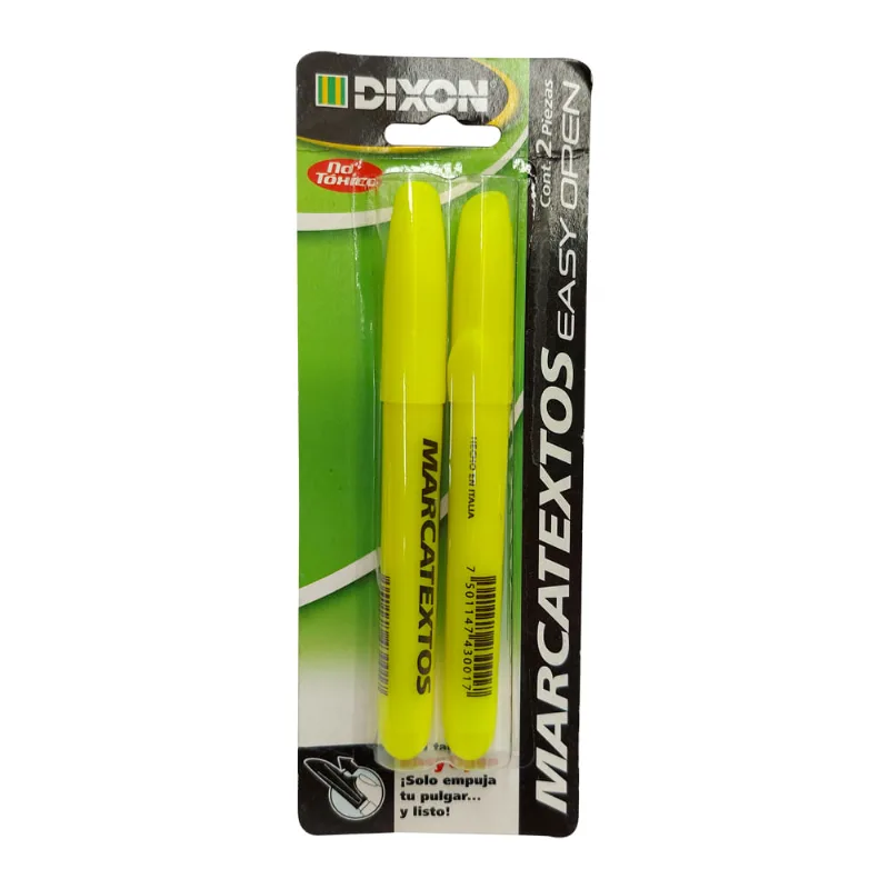 Marcatextos Dixon Easy Open Amarillo 2 piezas