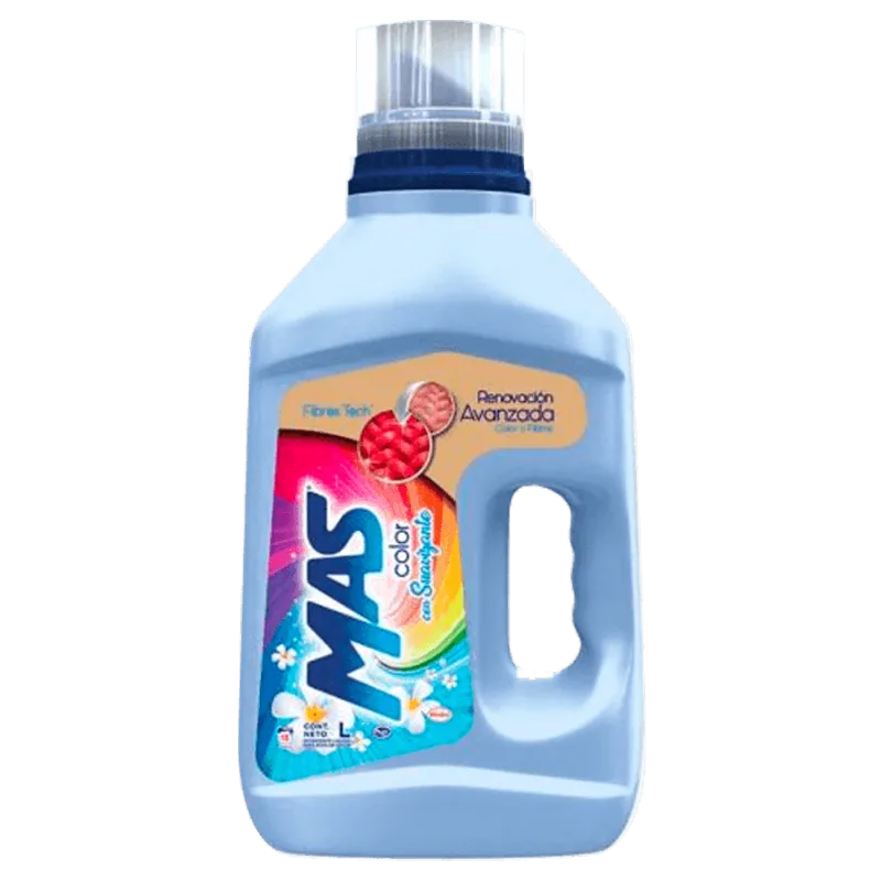 Detergente Mas Color|2 Litros Detergente Líquido Toque de Suavidad Mas Color 2litros