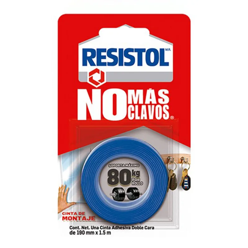 Cinta de Montaje Resistol No Más Clavos 190mm x 1.5m