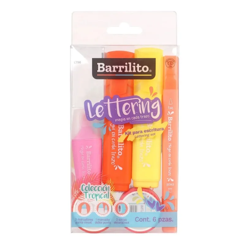 Set de Lettering Barrilito Tropical 6 piezas