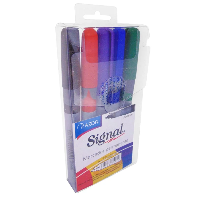 Marcadores Permanentes | Signal | Punta Fina | Colores Surtidos | 5 Piezas