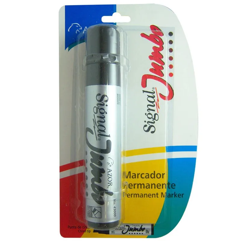 Marcador Permanente Jumbo | Punta Cincel | Negro | 1 Pieza
