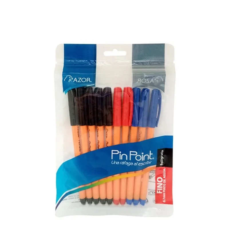 Bolígrafos | Azor | Pin Point | Punto Fino | Multicolor | 10 Piezas