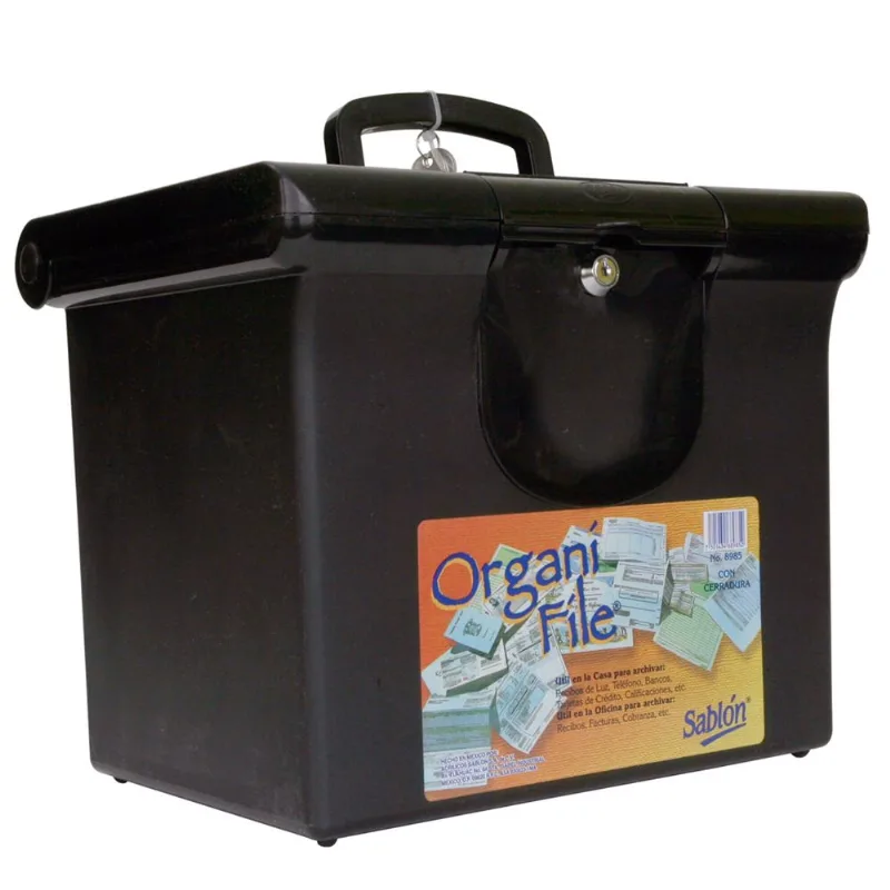 Archivero de Plástico | Organifile | Carta | Con Llave | Negro