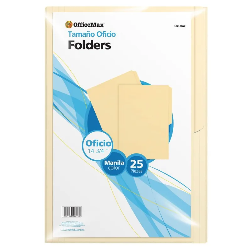 Folder Oficio Manila | OfficeMax | 25 Piezas