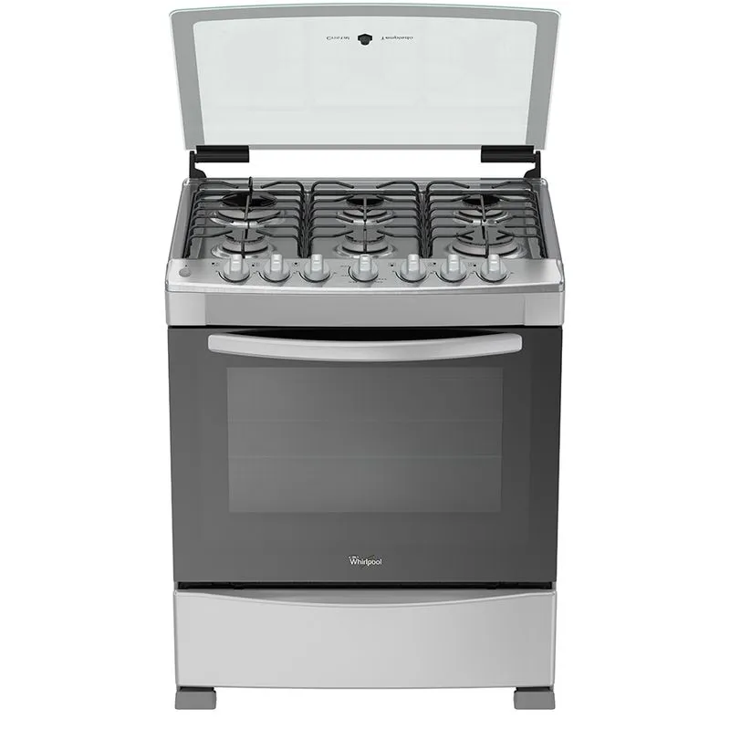 Estufa Whirlpool de Gas De Piso 30 pulgadas (IN) 6 quemadores Gris WF7419D